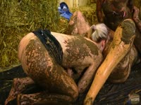 Lesbian Cow Shit Martyrdom - BDSM Threesom in dung